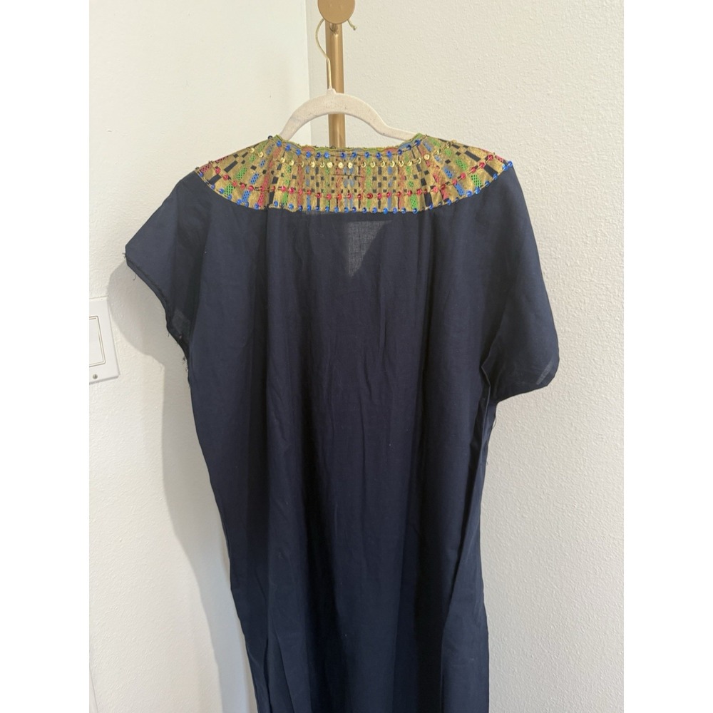 Horus Vintage Egyptian kaftan Robe, Black/ Gold Nefertiti/ Tutankhamun Design 4‎ - Picture 7 of 10